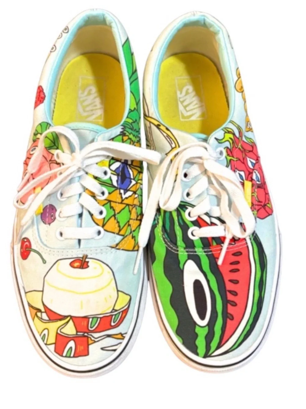 Vans Kids Fruit-Graphic Low-Top Sneakers - White, Green, Red, Yellow, Pink